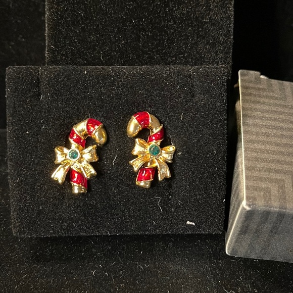 Avon-1994-Vintage Holiday Treats Pierced Earrings (Candy Canes) - Picture 2 of 4